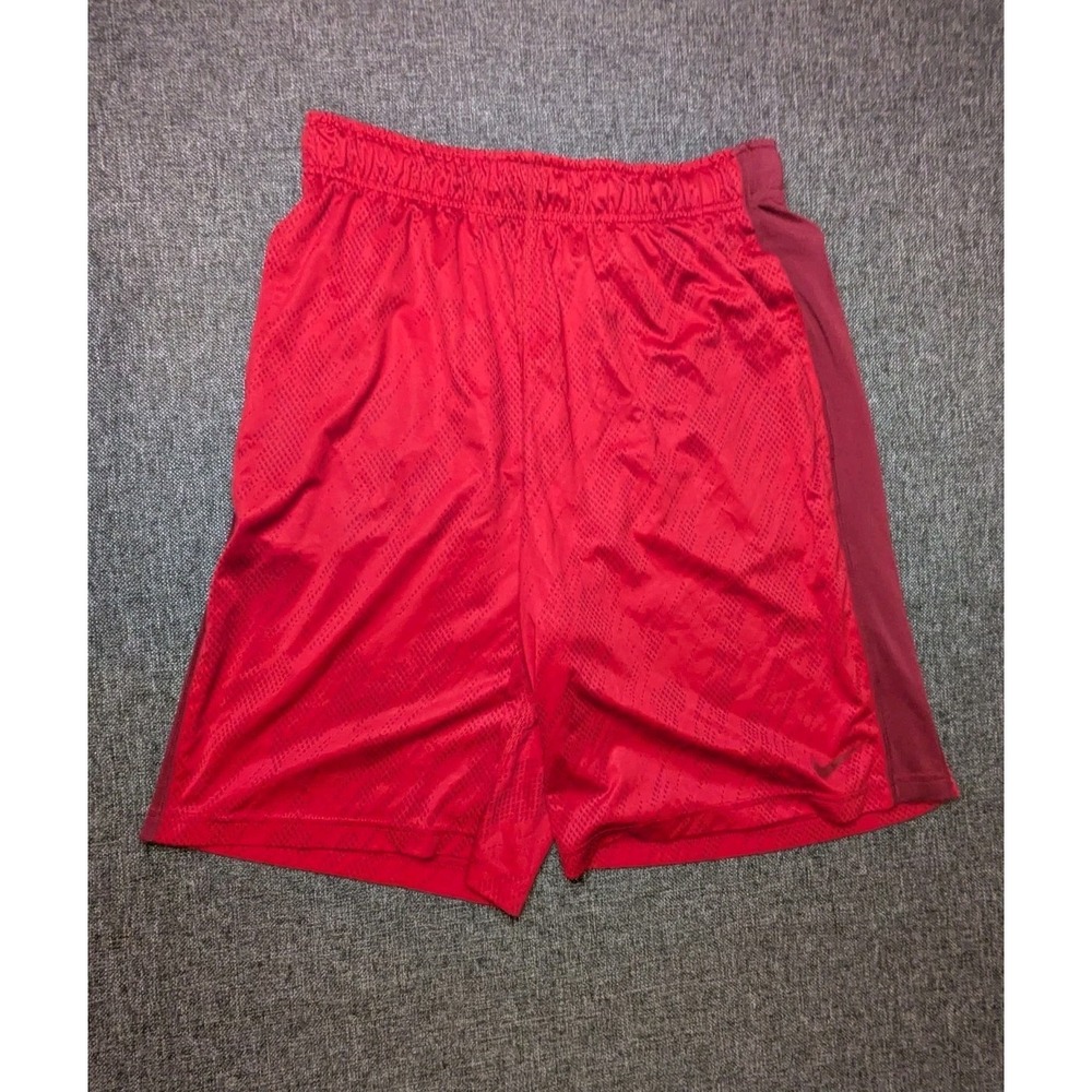 Nike Gym Shorts Men's Large Red Design Dri-FIT Active Casual Workout Basketball‎